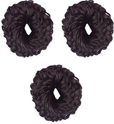 

DC Black Hair Extension (pack of 3) combo Bun(Black)