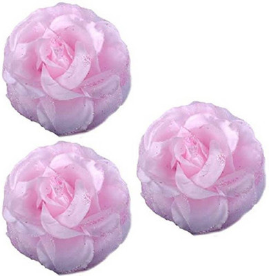 

Iyaan Fabric Rose Flower Brooch Clips Ladies, Girls & Kids, Set Of 3, pack Of 1 Hair Clip(Pink)