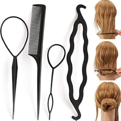 

RAAYA 5 Clips Straight Hair Extensions For Women Synthetic Hair Extensions Black, 55 Grams, Pack Of 1 Hair Accessory Set Hair Accessory Set(Black)