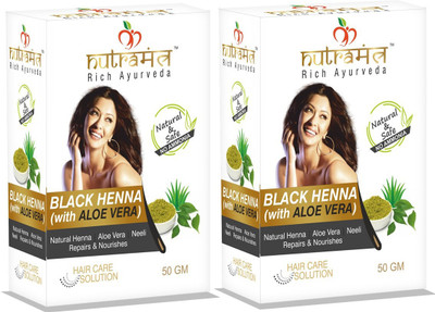 

Nutramantra Ammonia Free & Natural Black Henna(Aloe Vera) - 50 GM (Pack of 2) Hair Color(black)