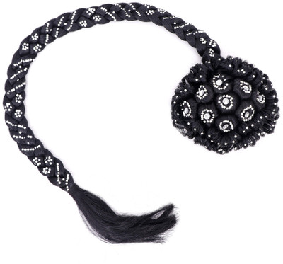 

HONBON Stone Work for Women And Girls, Extension 25-27 Inches (Black) Hair Extension