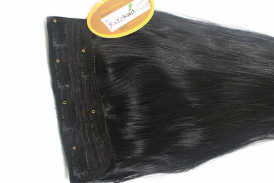 

Ritzkart 20inch long hair100% human hair extension Natural Black, Original, Remy human hair, Real Extensions with Instant Volume And Thickness Straight hair (6 Clip On 100grams) Hair Extension
