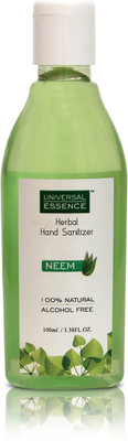 

UNIVERSAL ESSENCE 100% Pure & Herbal Hand Sanitizer – Alcohol Free Hand Sanitizer with Moisturizing Effects of Aloe Vera & Antibacterial Neem - 100 ML(100, Bottle)