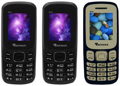 

Mymax M32 Combo of Three Mobiles(Black, Black, Blue)