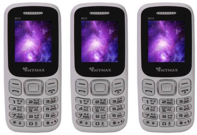 

Mymax M32 Combo of Three Mobiles(White)