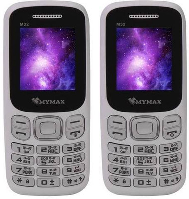 

Mymax M32 Combo of Two Mobiles(White, Blue)