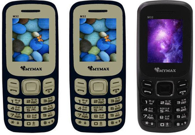 

Mymax M32 Combo of Three Mobiles(Blue, Black)