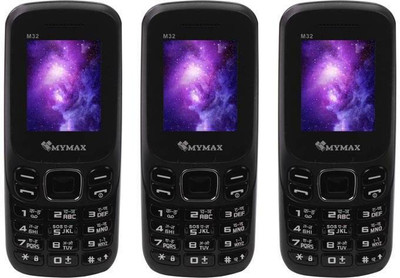 

Mymax M32 Combo of Three Mobiles(Black)