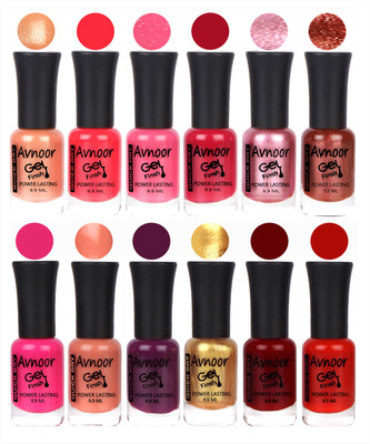 

Avnoor Color Gel Nail Polish Combo Set No 294 Multicolor(Pack of 12)