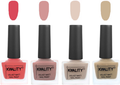 

Kwality Premium Quality Matte Nail Polish (2201201982 ) Baby Pink,Salmon,Light Beige,Nude(Pack of 4)