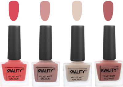 

Kwality Premium Quality Matte Nail Polish (2201201975 ) Baby Pink,Salmon,Light Beige,Dark Nude(Pack of 4)