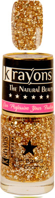 

KRAYONS GEL BASE GLOSSY EFFECT NAIL POLISH ENAMEL COLOR, 6ML SAFE DRY FAST COLLECTION FOR WOMEN, TEENS, KIDS SHIMMER GOLDEN