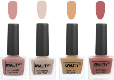 

Kwality Premium Quality Matte Nail Polish (2201202001 ) Salmon,Light Beige,Beige,Dark Nude(Pack of 4)