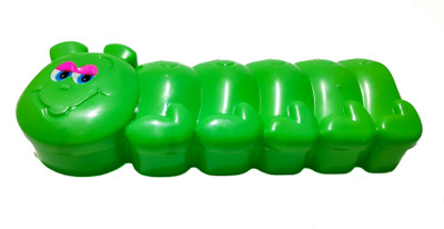 

Feel Alive Small Pencil Box Cute Caterpillar Art Plastic Pencil Box(Set of 1, Green)