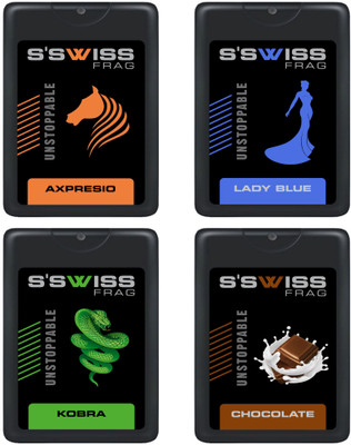 

s'swiss Combo of LADY BLUE, CHOCOLATE, KOBRA, AXPRESIO Pocket Perfume - 80 ml(For Men & Women)