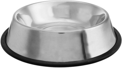 jacky treats round Steel Pet Bowl(1000 ml Silver)