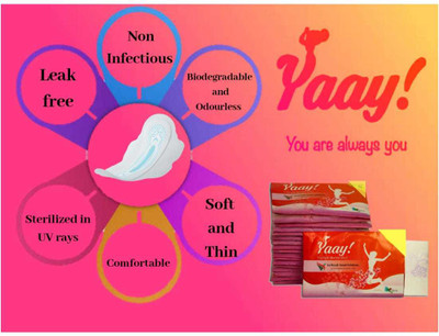 

YAAY 8 layered Ultra thin wings, Gel type, 240mm (Pack of 50) Sanitary Pad(Pack of 50)