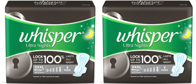 

Whisper Ultra Nights XXXL 3+3 Sanitary Pad Sanitary Pad(Pack of 2)