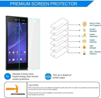 BlackBug Tempered Glass Guard for SONY XPERIA C3 SCREEN PROTECTOR,SCREEN GUARD (CLEAR HD) 0.3MM,2.5D(Pack of 1)