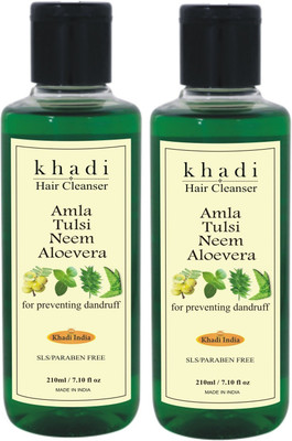 Khadi Ultra Premium, Herbal, Natural & Ayurvedic Amla Tulsi Neem Aloevera SLS-Paraben free Shampoo for preventing dandruff(420) Flipkart
