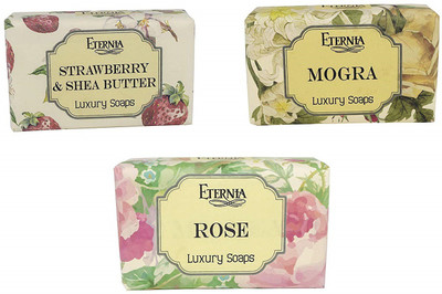 

Eternia Face & Body Cleanser Natural Vegan Organic Ingredients Includes Soap Noodles, Multani Mitti & Saffron Fragrance (Pack of 3) (Strawberry, Mogra, Rose)(750 g, Pack of 3)