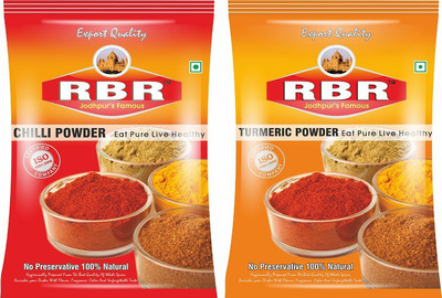 

RBR Premium Spices-Chilli Powder(Mirchi), Turmeric Powder(Haldi), 500g Each, (1 Kg)(2 x 500 g)