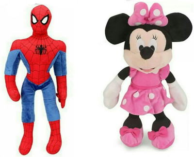 

soniya Enterprises spider man-38cm and Minnie mouse - 55 cm(Multicolor)
