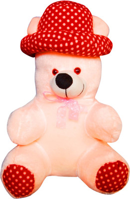 

omi toys 60cm Cream Teddy With red cap & Bow teddy Very Beautiful High Quality For Valentine &Lovers and Birthday Gift - 60 cm(Cream)