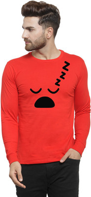 FRISKERS Printed Men Round Neck Red T-Shirt