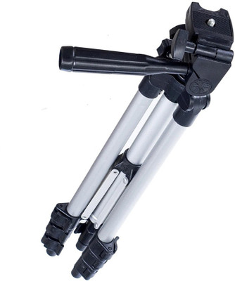 

LIFEMUSIC Premium Quality Tripod Stand 360 Degree Tripod-3110 Portable Adjustable Aluminum Lightweight Camera Stand Tripod(Silver & Black, Supports Up to 1500)