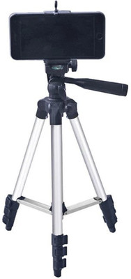 

Blue Birds Lightweight Telescopic Camera Tripod Stand Holder for Gopro DSLR for Smartphone Action Camera Mount Monopod Holder Tripod(Silver & Black, Supports Up to 1000 g)