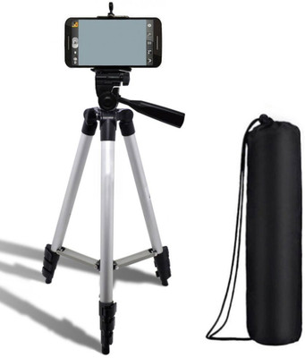 

BUY SURETY Tripod 3110 Portable & Foldable Camera & Mobile Tripod with Mobile Clip Holder Bracket Fully Flexible Mount Cum Tripod Stand with Three-Dimensional Head & Quick Release Plate Tripod(Silver & Black, Supports Up to 1500)