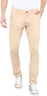 Supernova Inc. Slim Fit Men Cream Trousers