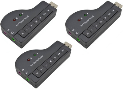 

ReTrack SET OF 3PC Hifi Magic Voice 8.1CH Soundcard USB Adapter(Black)