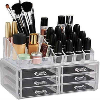 

Mahi Enterprise Cosmetic Organizer Makeup Storage Box Lipstick Holder Stand With 6 drawer Makeup Box Makeup Storage Box Lipstick Holder Vanity Box(Trasfurant)