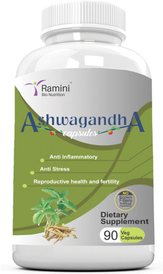 

RAMINI BIONUTRITION Ashwagandha 500 mg 90 Veg Capsules(500 mg)