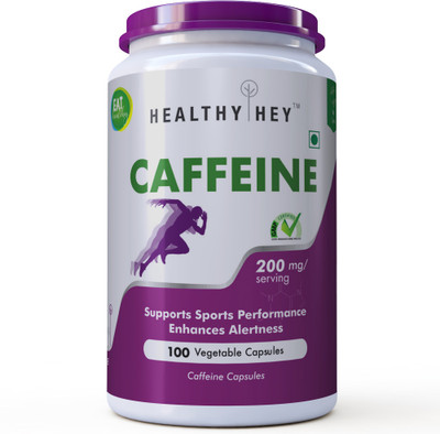 

HealthyHey Nutrition Caffeine Capsules (200 mg) - 100 Veg Capsules(200 mg)