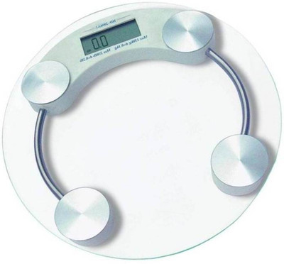 

Rorian Personal Weight Machine 8mm Thick Round Transparent Glass (2003A) Weighing Scale(White)