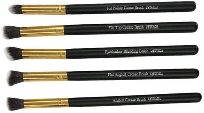 

L'Rivara 5 piece Eye Shadow Brush Set (Black+Gold) LR-134(Pack of 5)