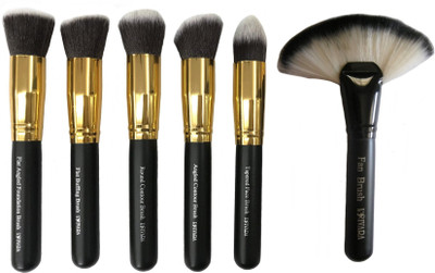 

L'Rivara 5 Piece Foundation Makeup Brush Set + 1 Piece Fan Makeup Brush (LR-129)(Pack of 6)