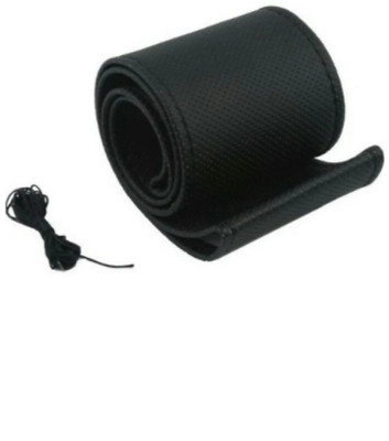 SPEEDZZ Hand Stiched Steering Cover For BMW 5 Series(Black, Leatherite)