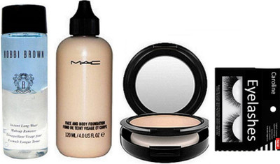 

caroline Eyelashes & Face & Body Foundation & Makeup Remover & Compact(Set of 4)