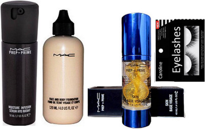 

caroline Eyelashes & Prep+Prime Primer & Infusion Face Serum & Face & body Foundation(Set of 4)