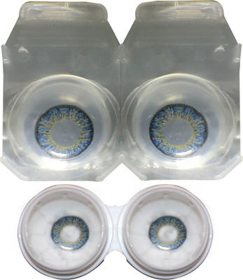 

Gold look Dark Blue Color Lens Monthly Contact Lens(0.0, Dark blue, Pack of 2)
