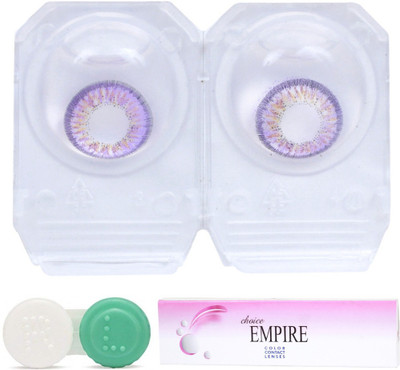 

Choice Empire Purple Colored Contact Lens 1 Pair with 1 case (0 Power) Monthly Contact Lens(0, Purple, Pack of 2)