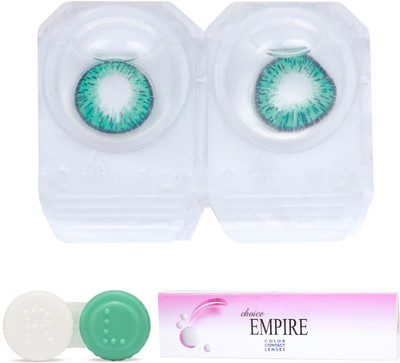 

Choice Empire Turquoise Colored Contact Lens 1 Pair with 1 case (0 Power) Monthly Contact Lens(0, Turquoise, Pack of 2)