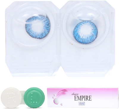 

Choice Empire Deep Blue Colored Contact Lens 1 Pair with 1 case (0 Power) Monthly Contact Lens(0, Deep Blue, Pack of 2)