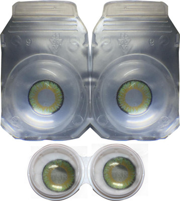 

Gold Look Green Color Monthly Lens Monthly Contact Lens(0.0, green, Pack of 2)