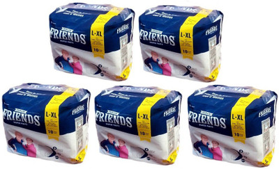 

Friends Pull ups / Adult Pant style Diaper Set of 5 Packs 10 pcs each Adult Diapers - L - XL(50 Pieces)