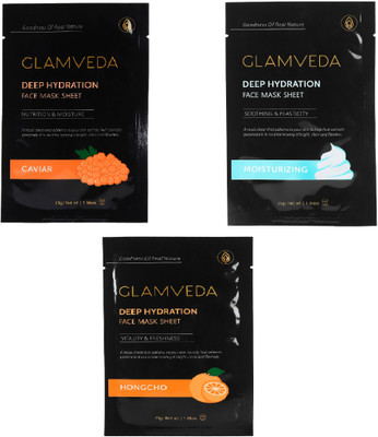 

Glamveda Korean Sheet Mask Combo Pack(Pack Of 3)(75 g)
